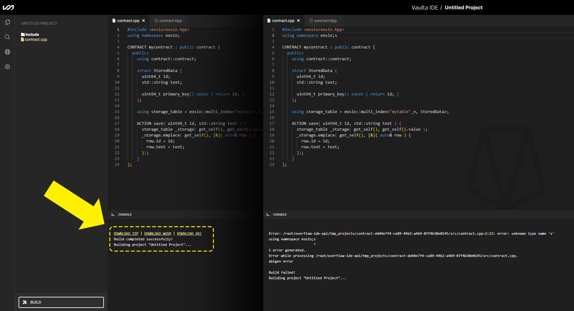 Vaulta Web IDE